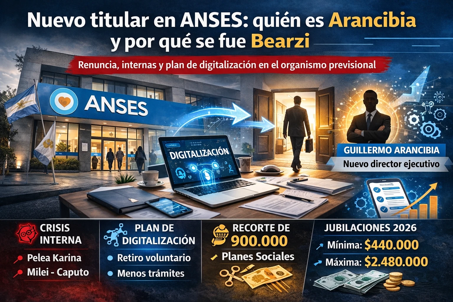Nuevo titular en ANSES: quién es Arancibia y por qué se fue Bearzi