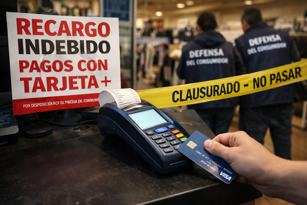 Clausuran y multan a comercios por cobrar recargos indebidos al pagar con tarjeta o transferencia