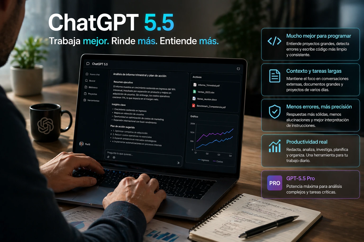 ChatGPT 5.5 ya llegó: todo lo nuevo que trae y por qué OpenAI quiere cambiarlo todo